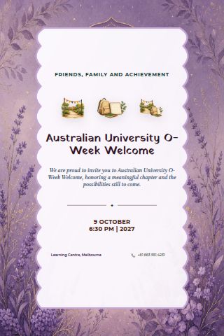Australian University O-Week Welcome invitation preview