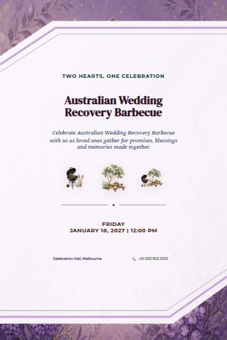 Australian Wedding Recovery Barbecue invitation preview