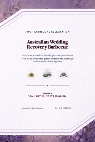 Australian Wedding Recovery Barbecue invitation design preview