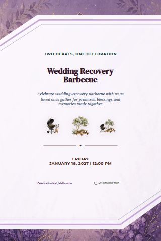 Wedding Recovery Barbecue invitation design preview