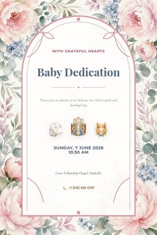 Baby Dedication invitation preview