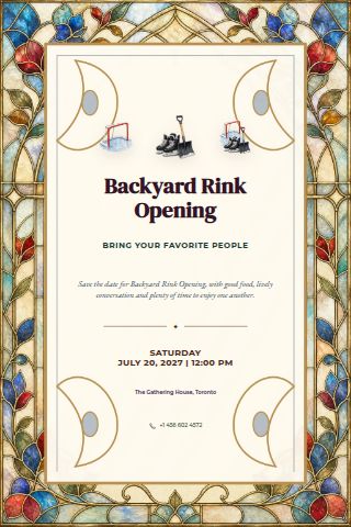 Backyard Rink Opening invitation preview