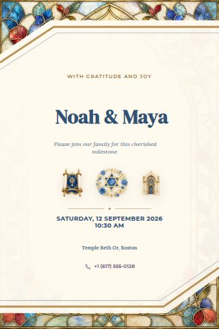 Bar & Bat Mitzvah invitation preview