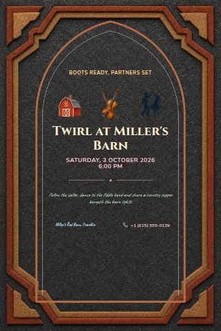 Barn Dance & Square Dance invitation preview