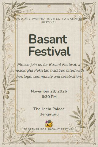 Basant Festival invitation design preview
