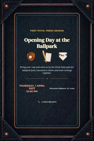 Baseball Opening Day invitation preview