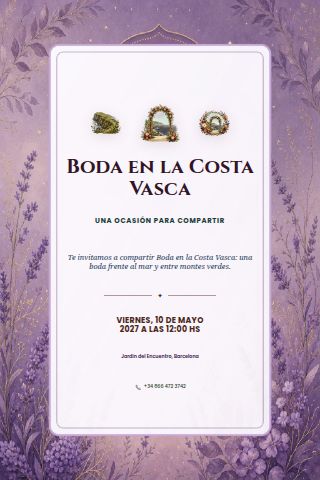 Basque Coast Wedding invitation preview