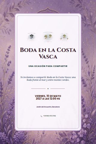 Basque Coast Wedding invitation design preview
