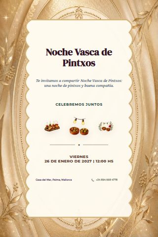 Basque Pintxos Evening invitation preview