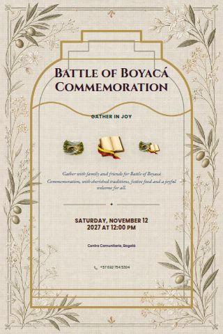 Battle of Boyacá Commemoration invitation preview