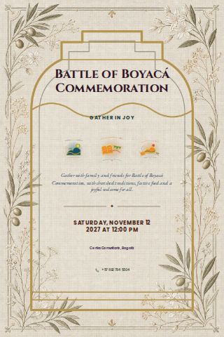 Battle of Boyacá Commemoration invitation design preview