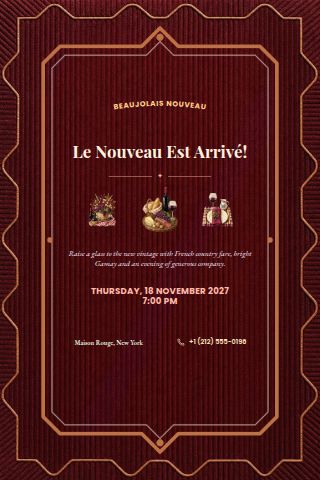 Beaujolais Nouveau invitation preview