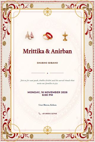 Bengali Wedding invitation preview