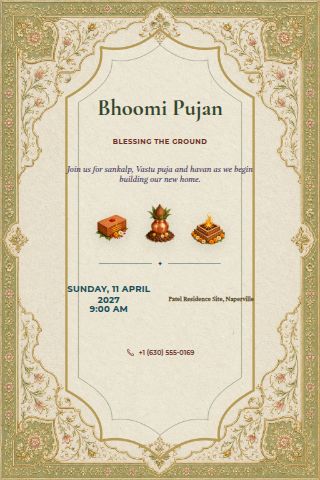 Bhoomi Pujan invitation preview