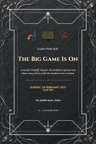 Big Game Watch Party invitation preview