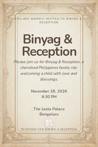 Binyag & Reception invitation design preview