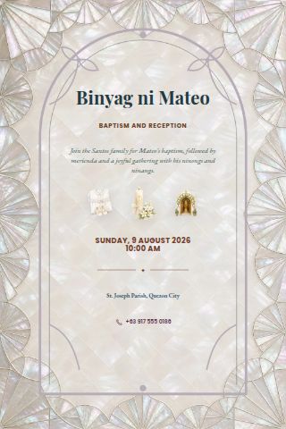 Binyag & Reception invitation preview