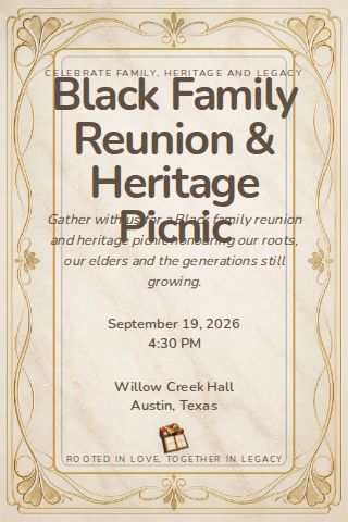Black Family Reunion & Heritage Picnic invitation design preview