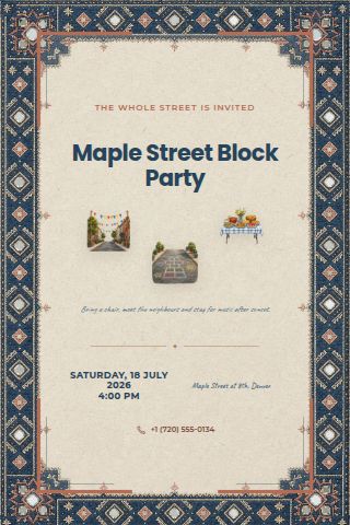 Block Party invitation preview