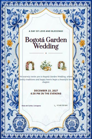 Bogotá Garden Wedding invitation preview