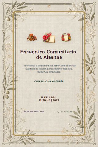 Bolivian Alasitas Community Gathering invitation preview