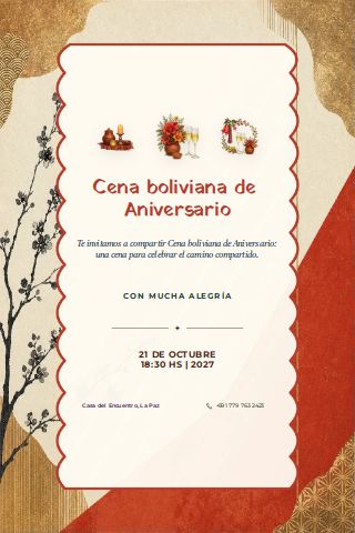 Bolivian Anniversary Dinner invitation preview