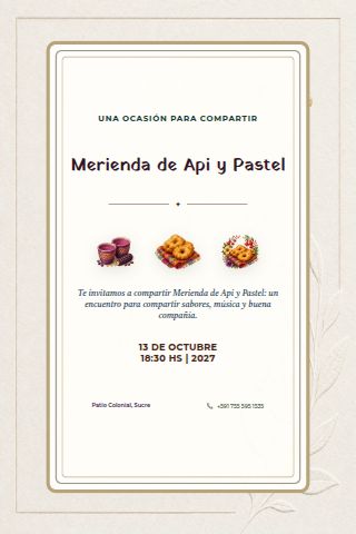 Api Merienda invitation design