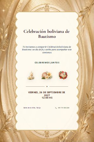 Bolivian Baptism Celebration invitation preview