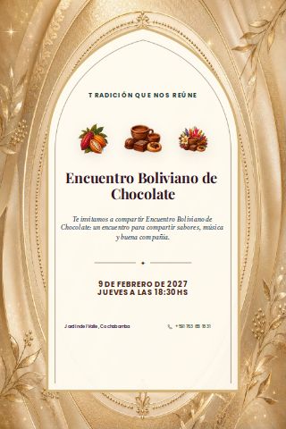 Bolivian Chocolate Gathering invitation preview