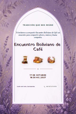 Bolivian Coffee Gathering invitation preview