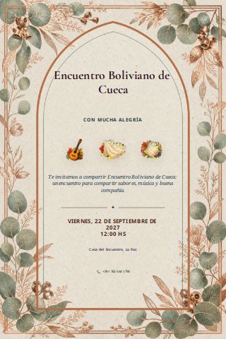 Bolivian Cueca Social invitation preview