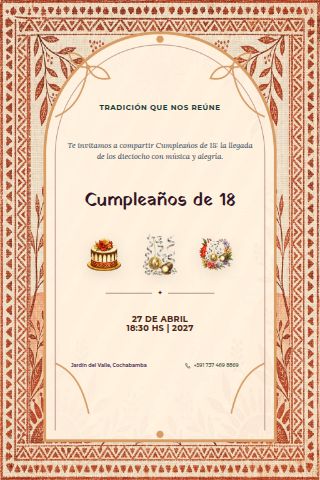 Eighteenth Birthday invitation design