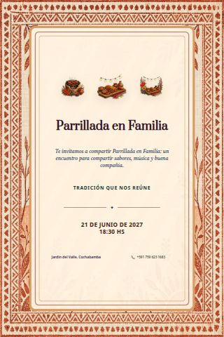 Family Parrillada invitation design