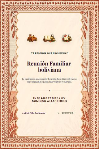 Bolivian Family Reunion invitation preview