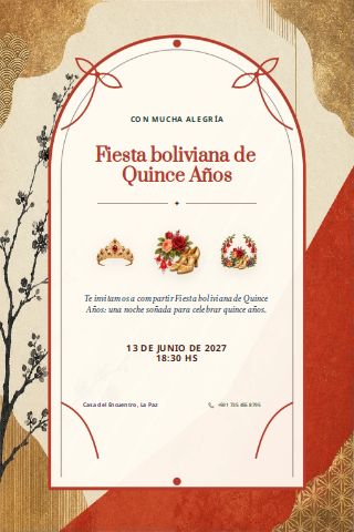Bolivian Fiesta de Quince invitation preview
