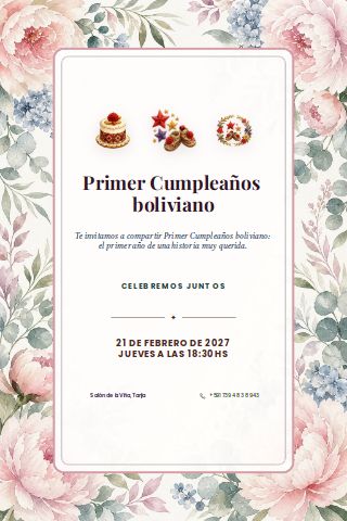 Bolivian First Birthday invitation preview