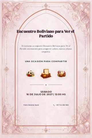Bolivian Football Watch Party invitation preview