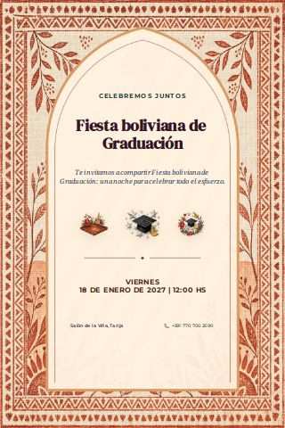 Bolivian Graduation Party invitation preview