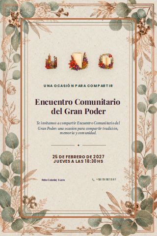 Bolivian Gran Poder Community Gathering invitation preview