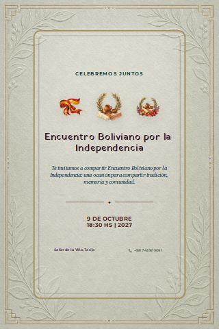 Bolivian Independence Day Gathering invitation preview