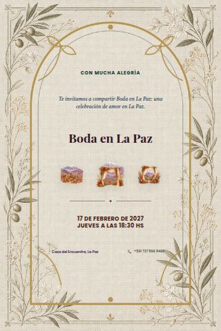 La Paz City Wedding invitation design