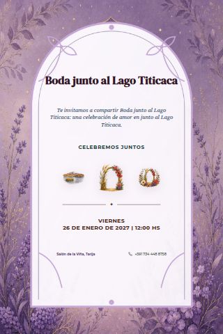 Lake Titicaca Wedding invitation design