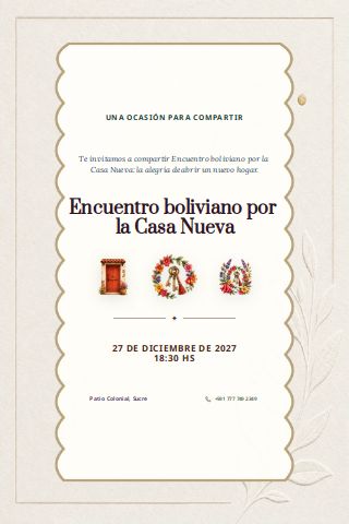 Bolivian New Home Gathering invitation preview