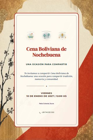 Bolivian Nochebuena Dinner invitation design preview