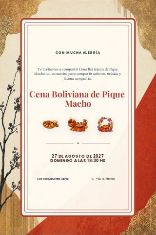 Bolivian Pique Macho Dinner invitation preview
