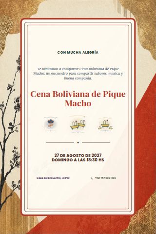 Bolivian Pique Macho Dinner invitation design preview