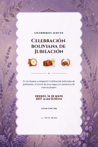 Bolivian Retirement Celebration invitation preview