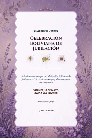 Bolivian Retirement Celebration invitation design preview