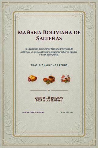 Bolivian Salteña Morning invitation preview