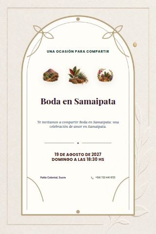 Samaipata Mountain Wedding invitation design